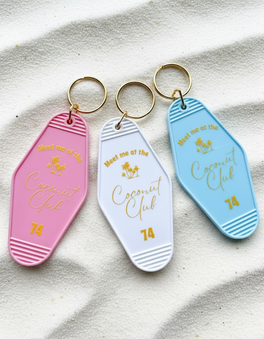 Coconut Club Key Ring – Vintage Motel Style Keychain